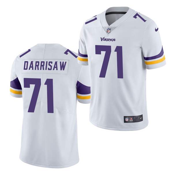 Men's Minnesota Vikings #71 Christian Darrisaw White NFL 2021 Draft Vapor Untouchable Limited Stitched Jersey Men's Minnesota Vikings #71 Christian Darrisaw White NFL 2021 Draft Vapor Untouchable Limited Stitched Jersey